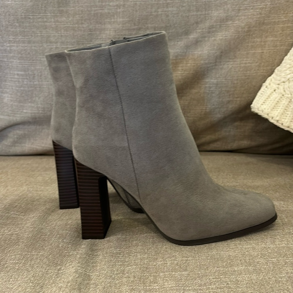 Just fab booties. Gray. Size 8. Worn once